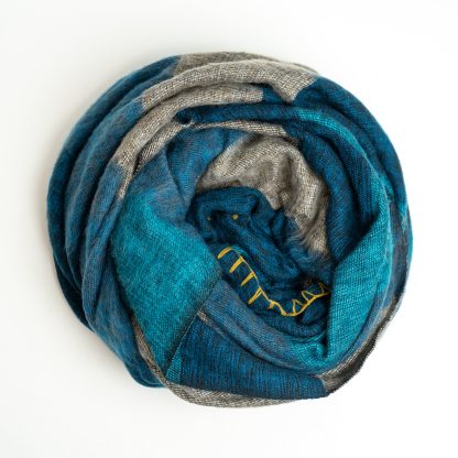 Sea Mist Vibrant Yellow Stitching Blended Blanket - Image 8