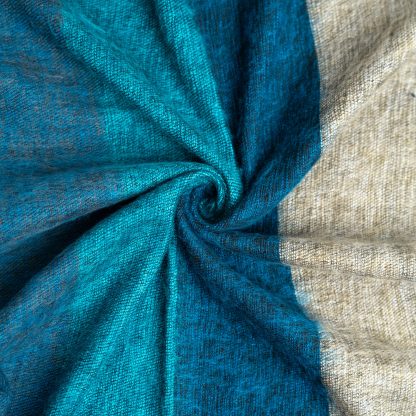 Sea Mist Vibrant Yellow Stitching Blended Blanket - Image 3