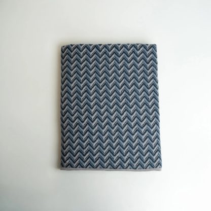 Marine Herringbone Wool Blend Throw Blanket - Image 4