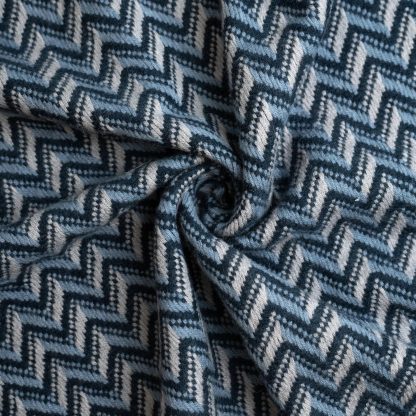 Marine Herringbone Wool Blend Throw Blanket - Image 3