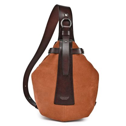 Pink canvas and leather shoulder bag - Image 5