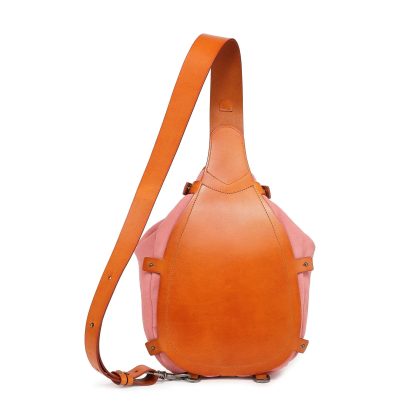 Pink canvas and leather shoulder bag - Image 2