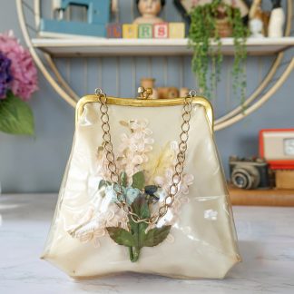Retro 3D Floral Transparent PVC Chain Bag