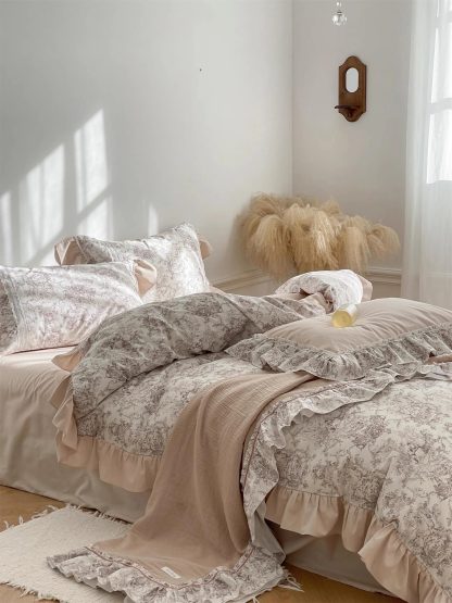 French retro floral ruffle bedding four-piece set - Image 9