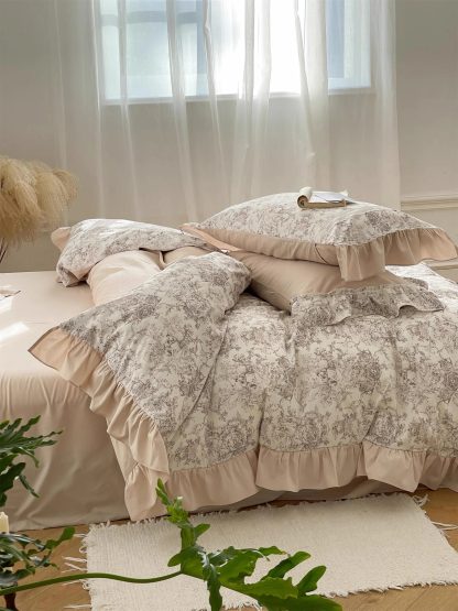 French retro floral ruffle bedding four-piece set - Image 7