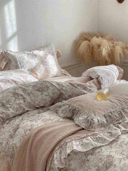 French retro floral ruffle bedding four-piece set - Image 6