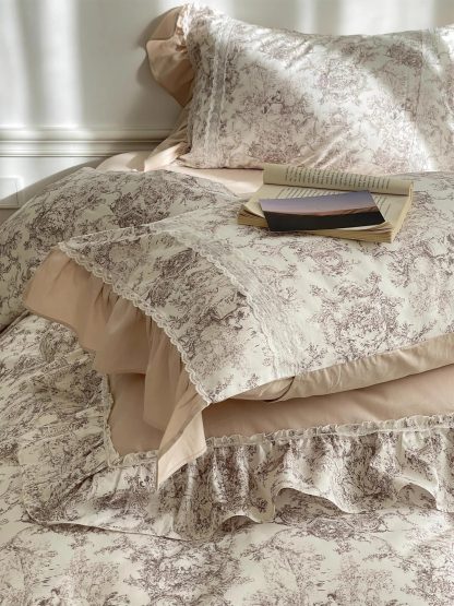French retro floral ruffle bedding four-piece set - Image 5