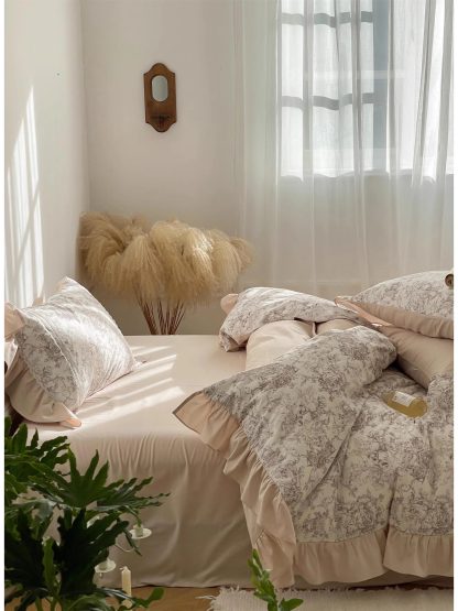 French retro floral ruffle bedding four-piece set - Image 4