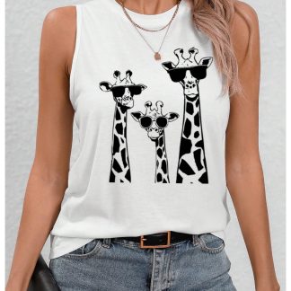 Fun giraffe print sleeveless vest