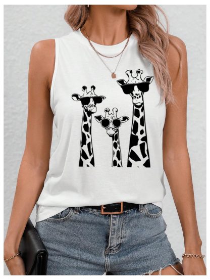 Fun giraffe print sleeveless vest