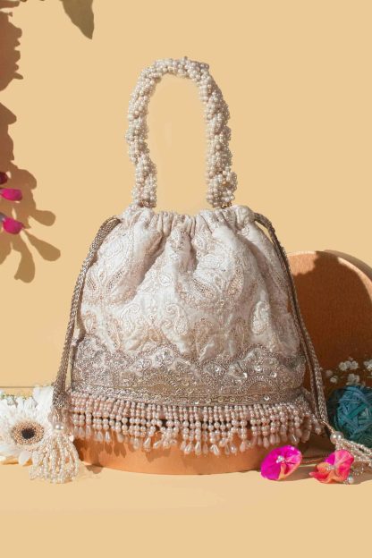 Moonlight Lace Pearl Handbag