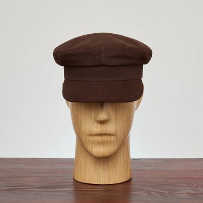 Brown Cotton Vintage Beret - Image 5