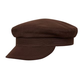 Brown Cotton Vintage Beret