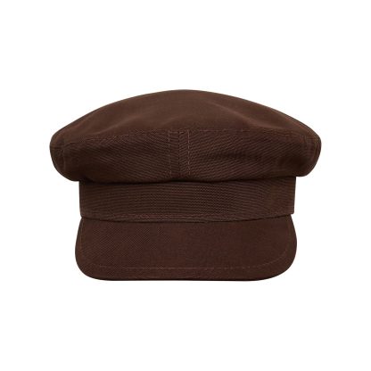 Brown Cotton Vintage Beret - Image 2
