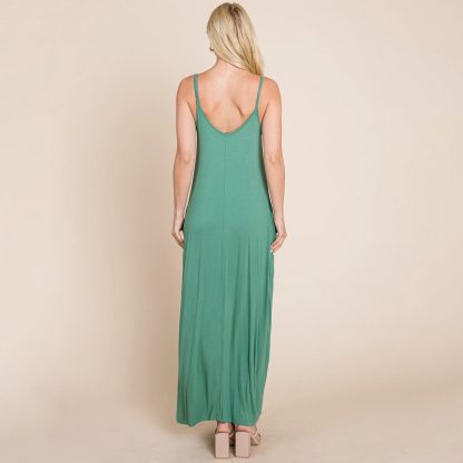 Lazy and casual suspender dress with irregular drape - Image 2