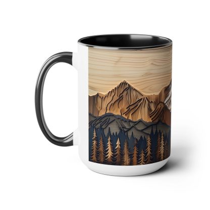 Wood grain mountain relief mug - Image 3