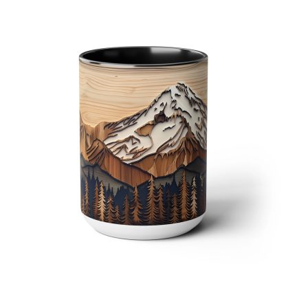 Wood grain mountain relief mug - Image 2