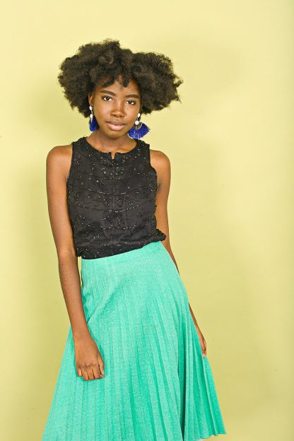 Mint green pleated midi skirt - Image 7