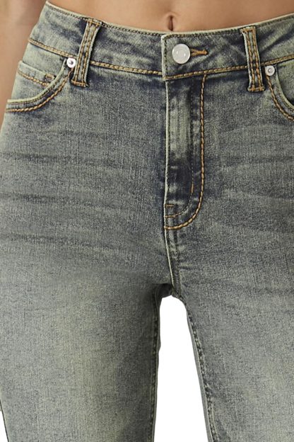 Gray-green high-waisted bootcut jeans - Image 5