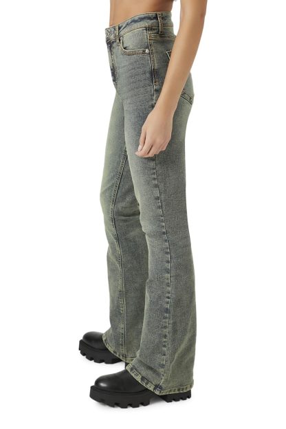 Gray-green high-waisted bootcut jeans - Image 3