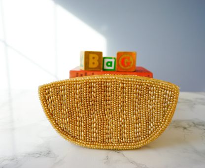 Handmade Pearl Beaded Curved Clutch - Image 6