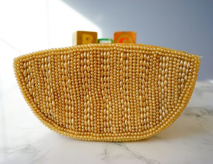Handmade Pearl Beaded Curved Clutch - Image 5