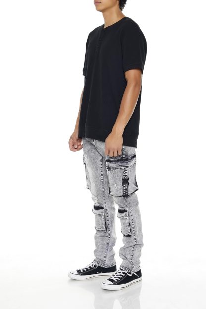 Multi-pocket street style straight jeans - Image 3