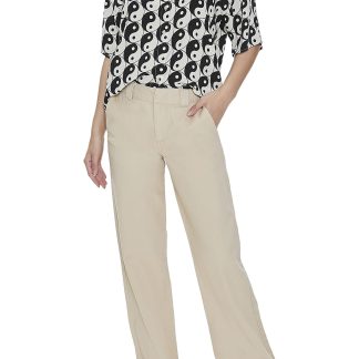 Simple and versatile high-rise wide-leg trousers