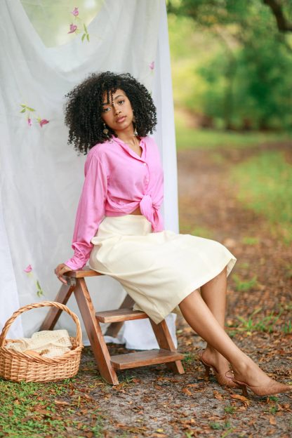 Off-White High-Waisted A-Line Midi Skirt - Image 7