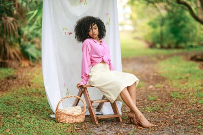 Off-White High-Waisted A-Line Midi Skirt - Image 6