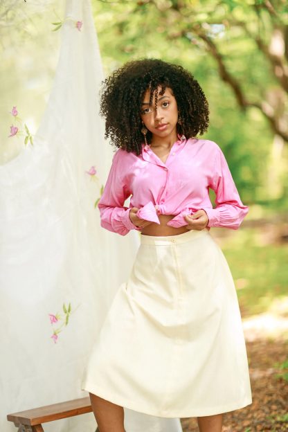 Off-White High-Waisted A-Line Midi Skirt - Image 5