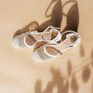 Pearl Mist Chunky Heel Wedding Shoes