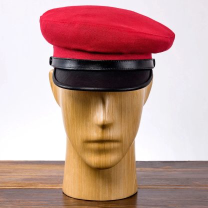 Red and black contrast retro beret - Image 7