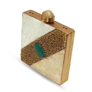 Vintage Shell Emerald Square Clutch