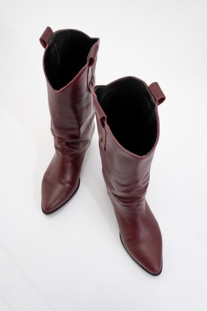 Vintage burgundy western cowboy boots - Image 4
