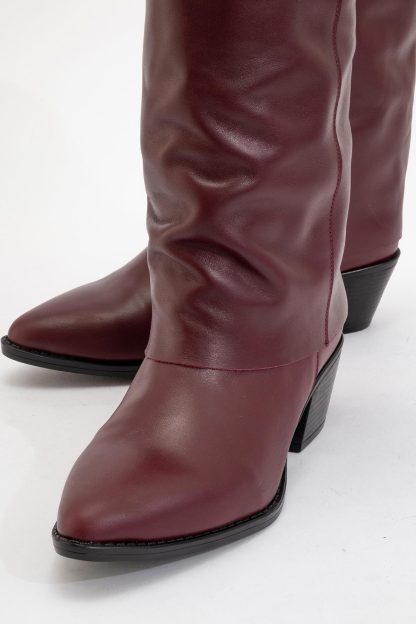 Vintage burgundy western cowboy boots - Image 2