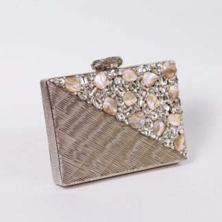 Vintage silver shaped pearl evening bag