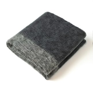 Gray and black gradient tassel blended blanket