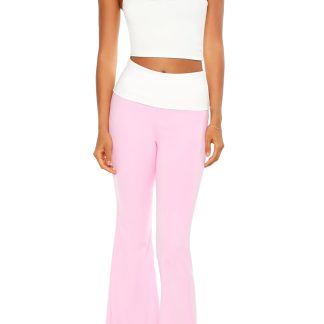 Sweet and gentle slim flared trousers