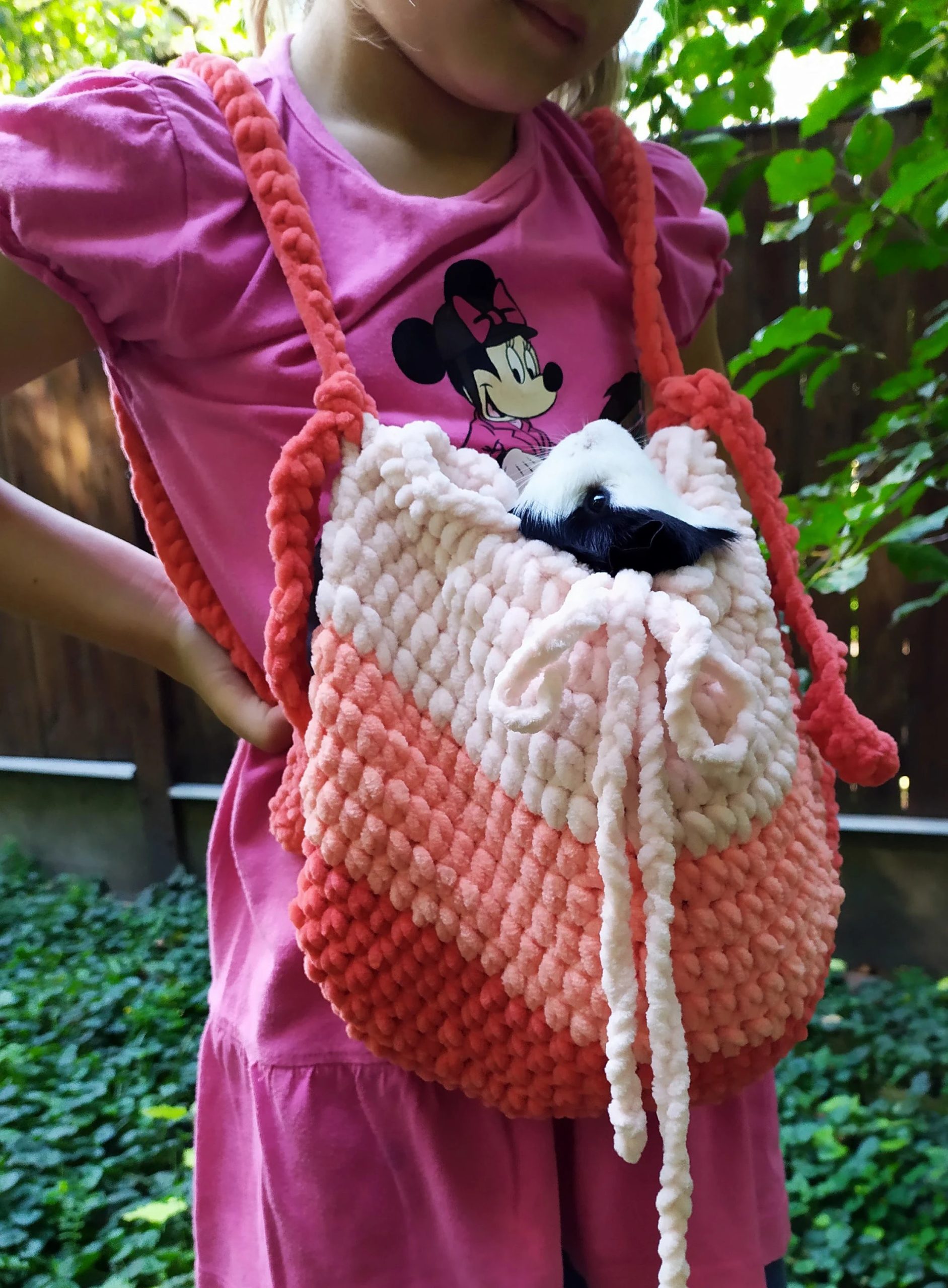 Peach Sweetheart Soft Knitted Pet Bag - Image 3