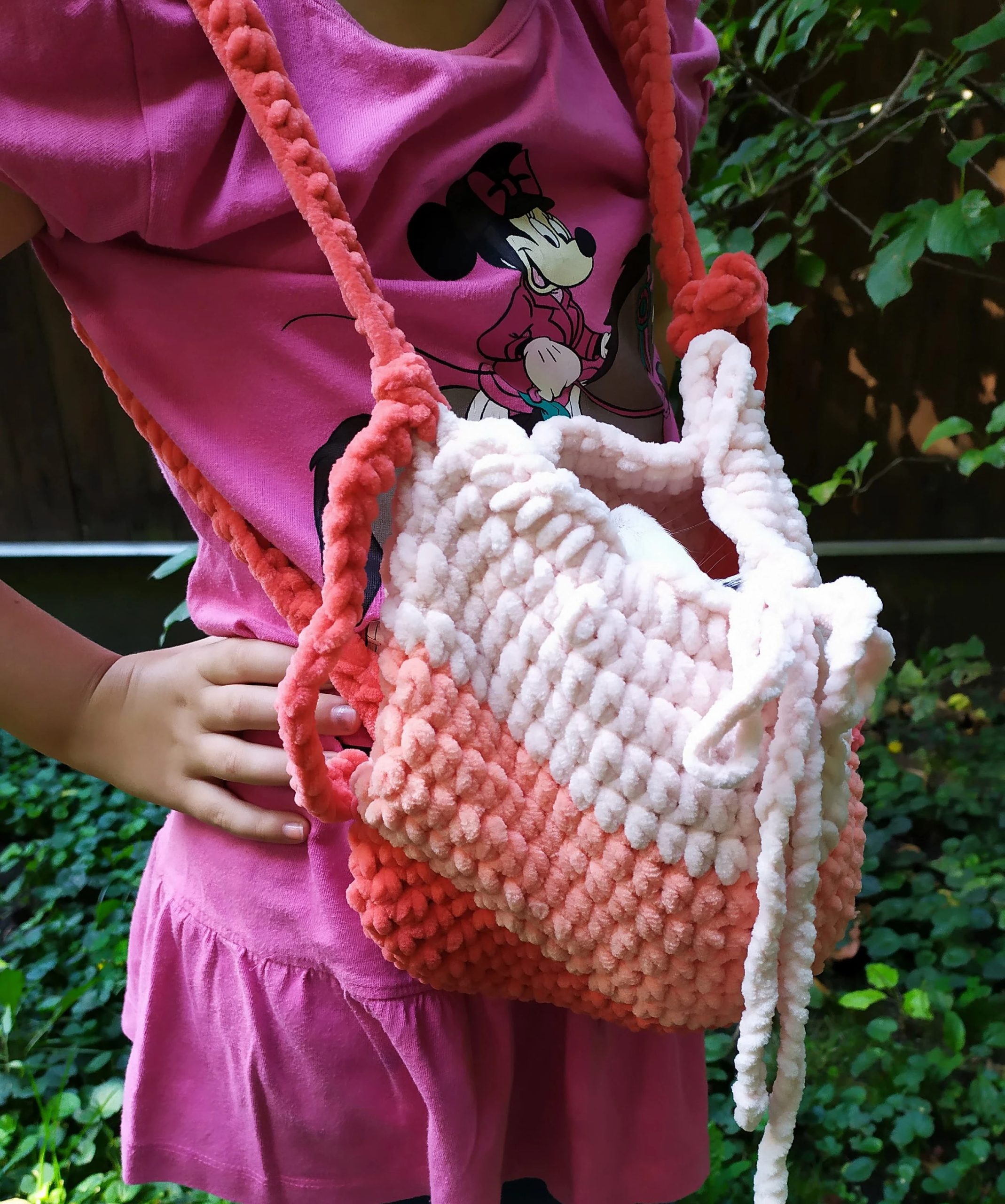 Peach Sweetheart Soft Knitted Pet Bag - Image 2