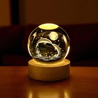 Crystal Pisces Moon-gazing Night Light Ornament - Image 6