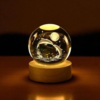 Crystal Pisces Moon-gazing Night Light Ornament