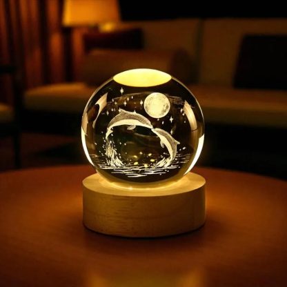 Crystal Pisces Moon-gazing Night Light Ornament - Image 4