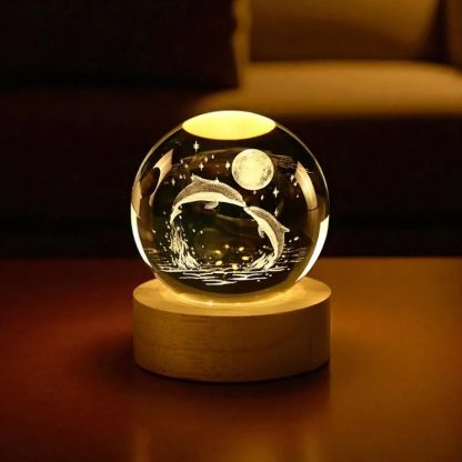 Crystal Pisces Moon-gazing Night Light Ornament - Image 2