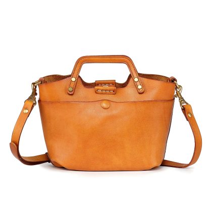 Retro contrasting top layer cowhide mini crossbody bag - Image 7
