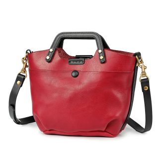 Retro contrasting top layer cowhide mini crossbody bag