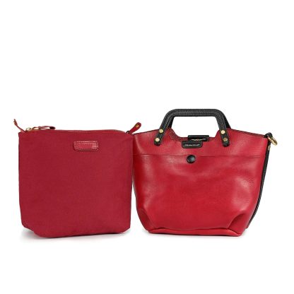 Retro contrasting top layer cowhide mini crossbody bag - Image 2
