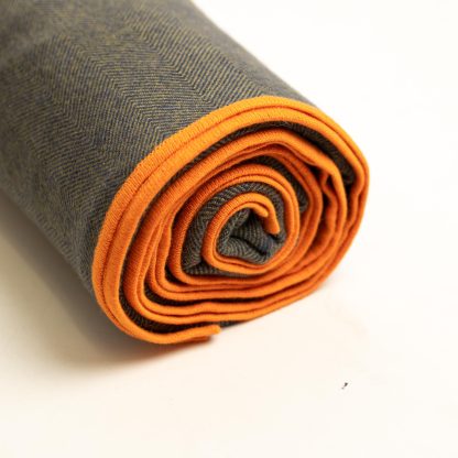 Contrast herringbone wool-blend throw blanket - Image 2