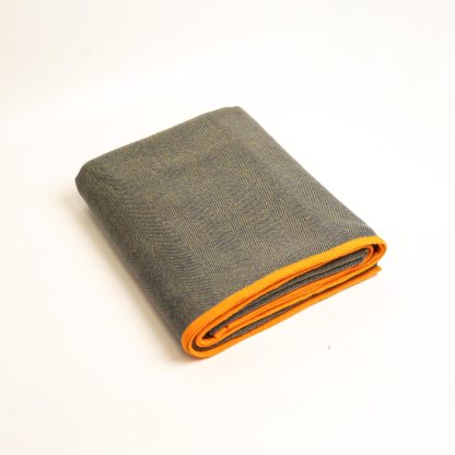 Contrast herringbone wool-blend throw blanket - Image 10